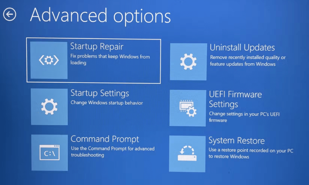 Windows Advanced Boot Options